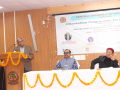 Speaking in the Orientation program for PhD students 2026, with Vice Chancellor, CUSB (extreme right), and Director, Research and Development, CUSB